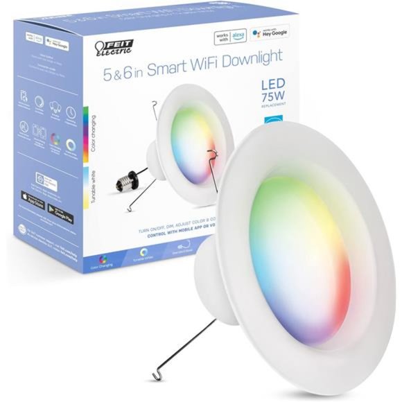Electric Smart Recessed Light, Fits Most 5-6" Can Housing, Works with Alexa - Picture 1 of 6
